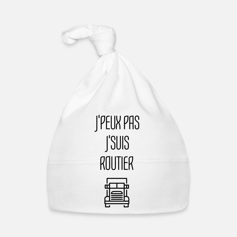 Routier / Chauffeur Poids-lourd / Camion / - Bonnet bio Bébé - blanc