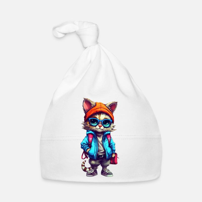 Dessin animé de chat mignon Bonnet bio Bébé
