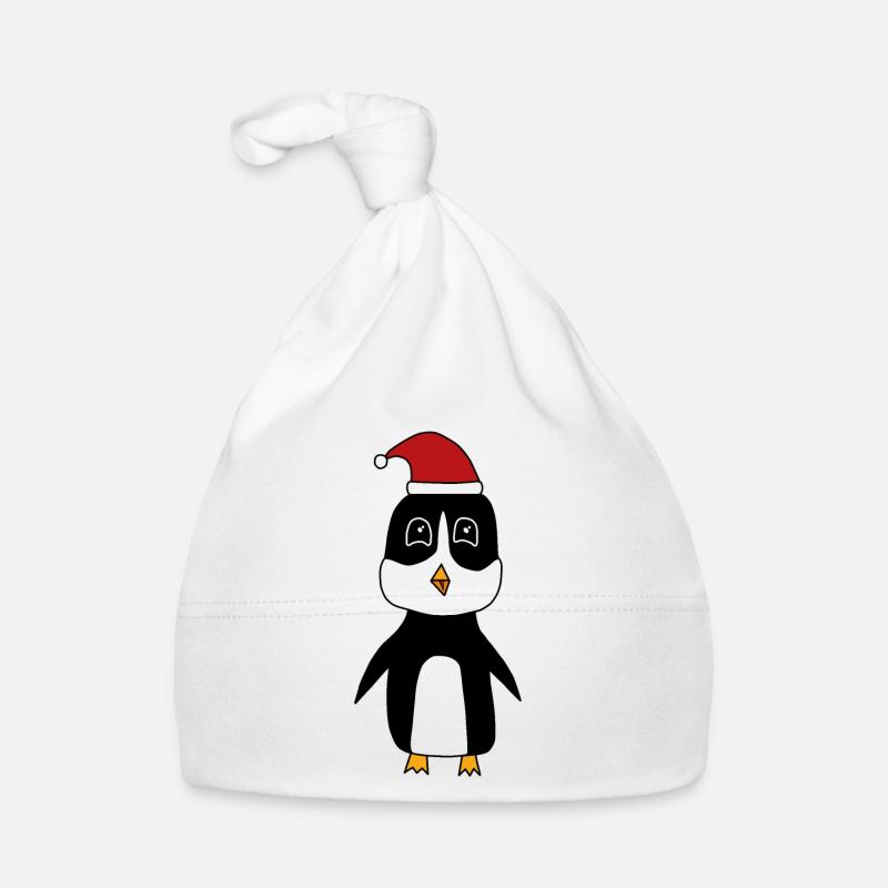 Pinguin feiert Weihnachten Baby Bio-Mütze