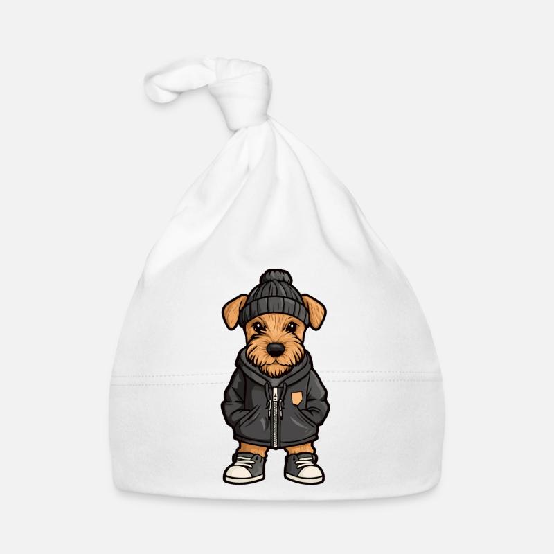 Airedale Terrier Chien Dessin animé Bonnet bio Bébé