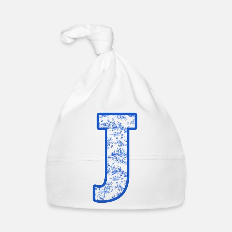Buchstabe j blaue Chinoiserie Baby Bio-Mütze