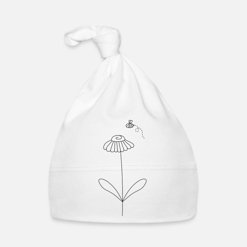 Bienen- und Blumenkunstmuster Baby Bio-Mütze