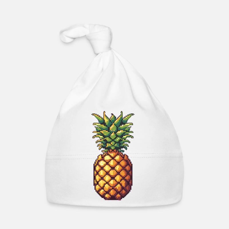 Pixel Ananas Retro Pixelkunst Baby Bio-Mütze