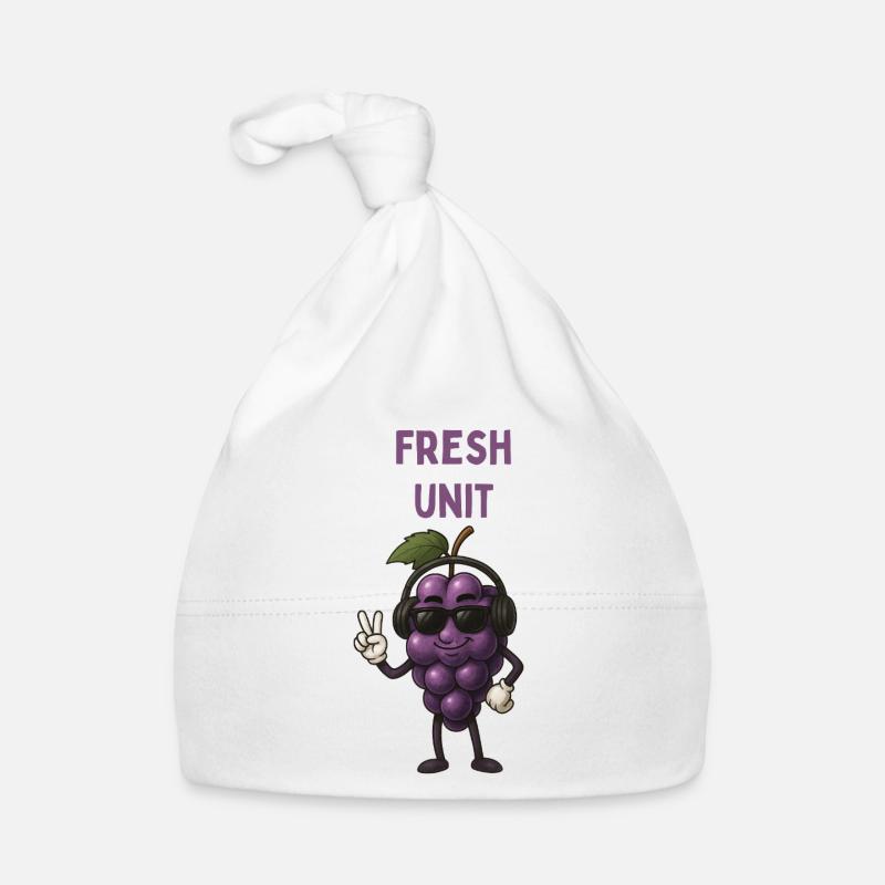 FRESH UNIT Grape with Headphones Organic Baby Cap