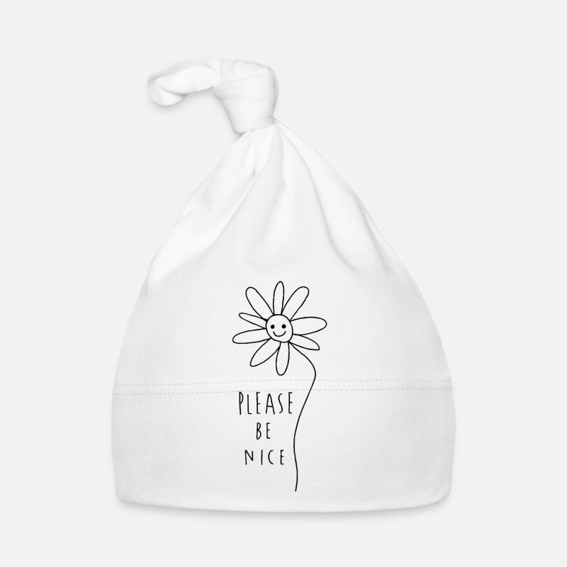 Please be nice – Freundliches Minimal Statement Baby Bio-Mütze