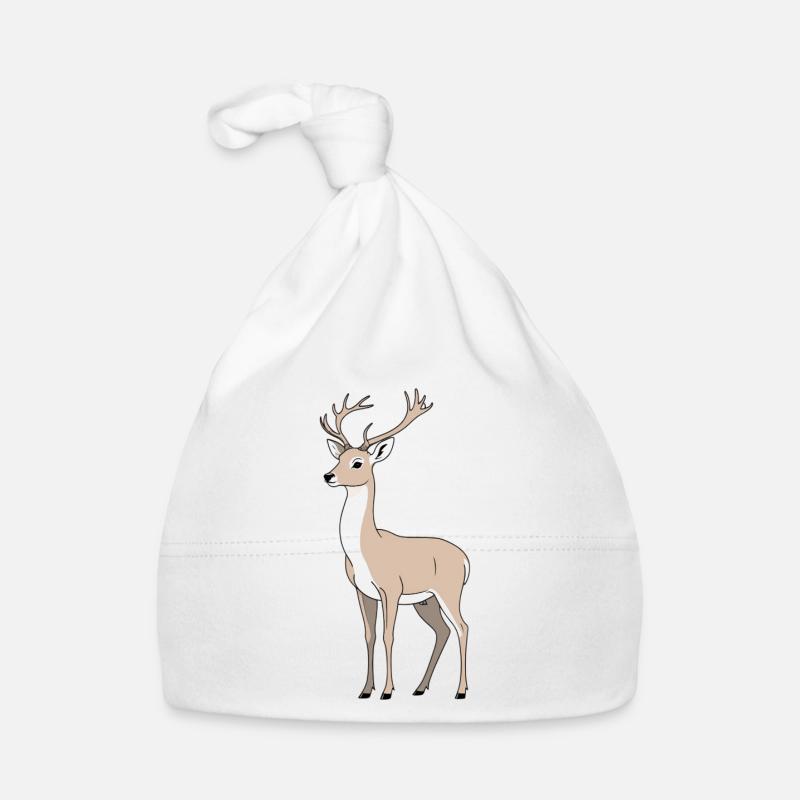 Hirsch mit elegantem Geweih Baby Bio-Mütze