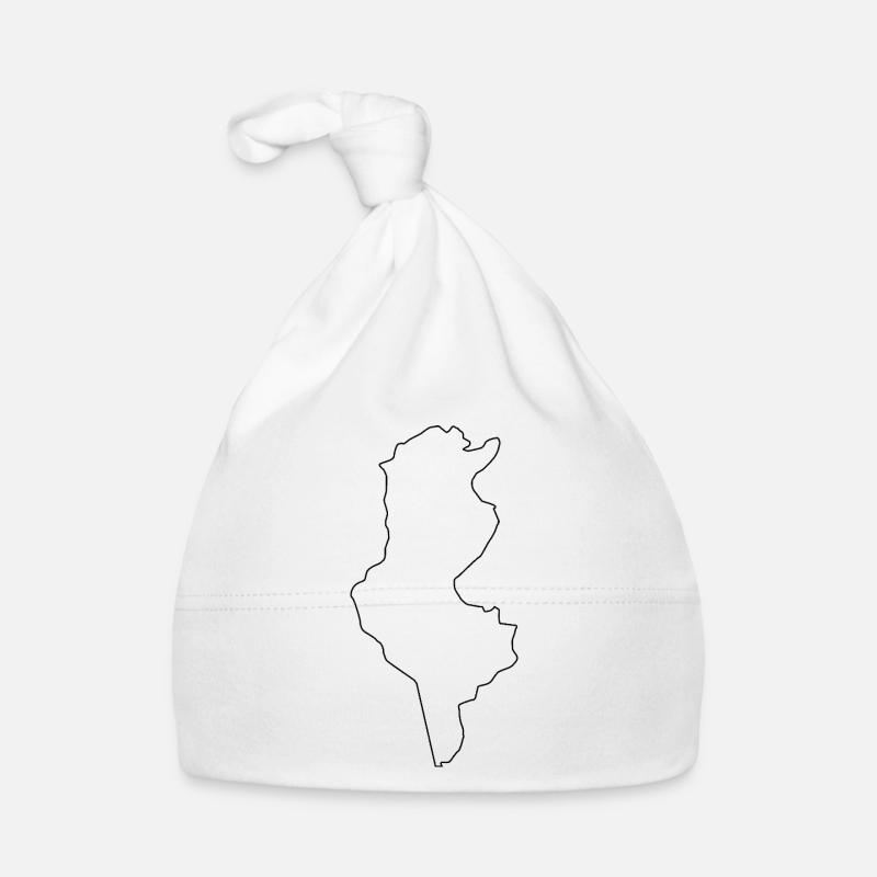 Tunisia outline map Organic Baby Cap