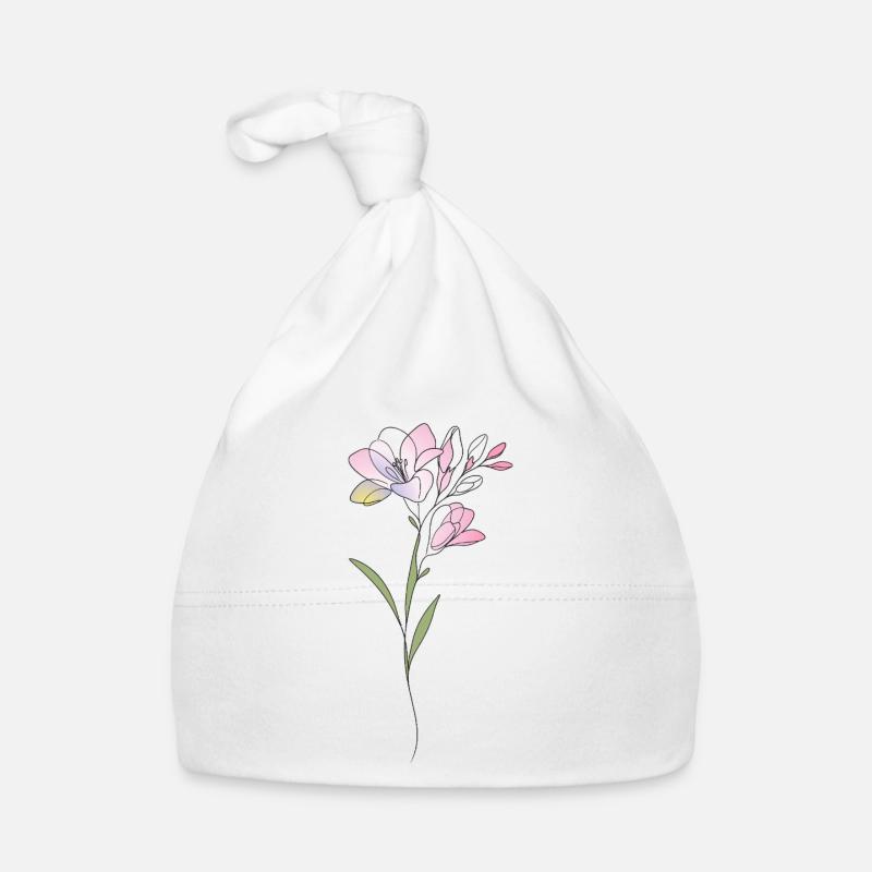 Illustration des fleurs de Freesia Bonnet bio Bébé