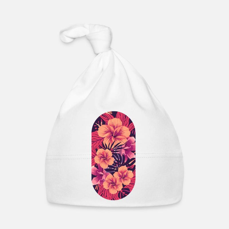 Tropical Hibiscus Color Explosion Organic Baby Cap