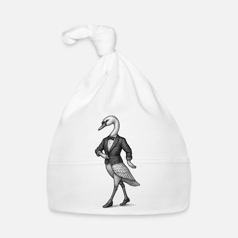 Schwan im Smoking Baby Bio-Mütze
