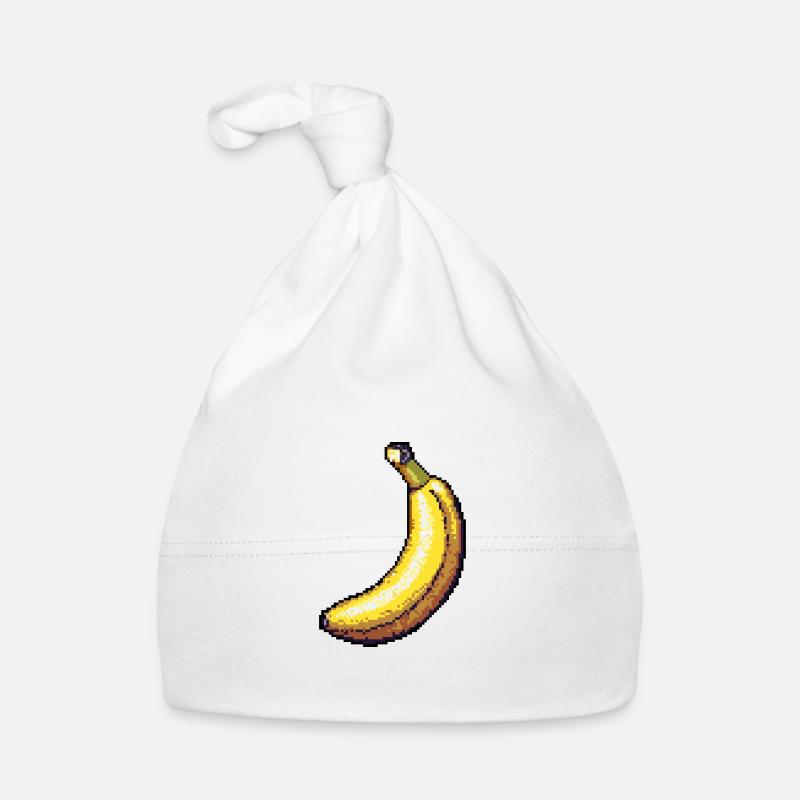 Banana Pixel Gamer - Bonnet bio Bébé - blanc