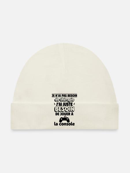 besoin de console - Bonnet bio Bébé - blanc - Devant