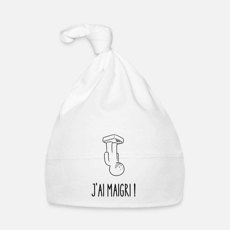 j'ai maigri - Bonnet bio Bébé - blanc