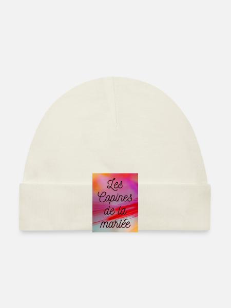 JUST MARRIED,VIVE LES MARIES,EVJF,SAINT VALENTIN - Bonnet bio Bébé - blanc - Devant