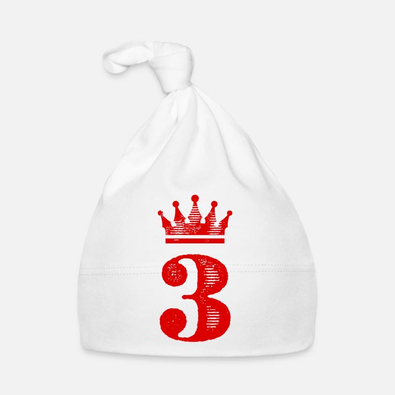 3 Zahl Krone Baby Bio-Mütze