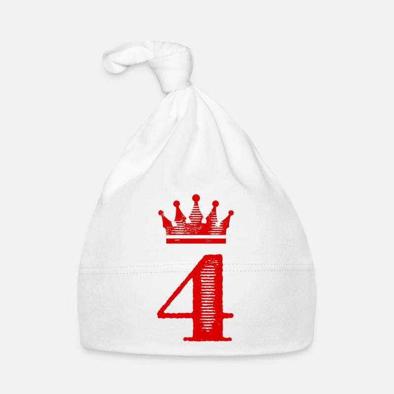 4 Zahl Krone Baby Bio-Mütze