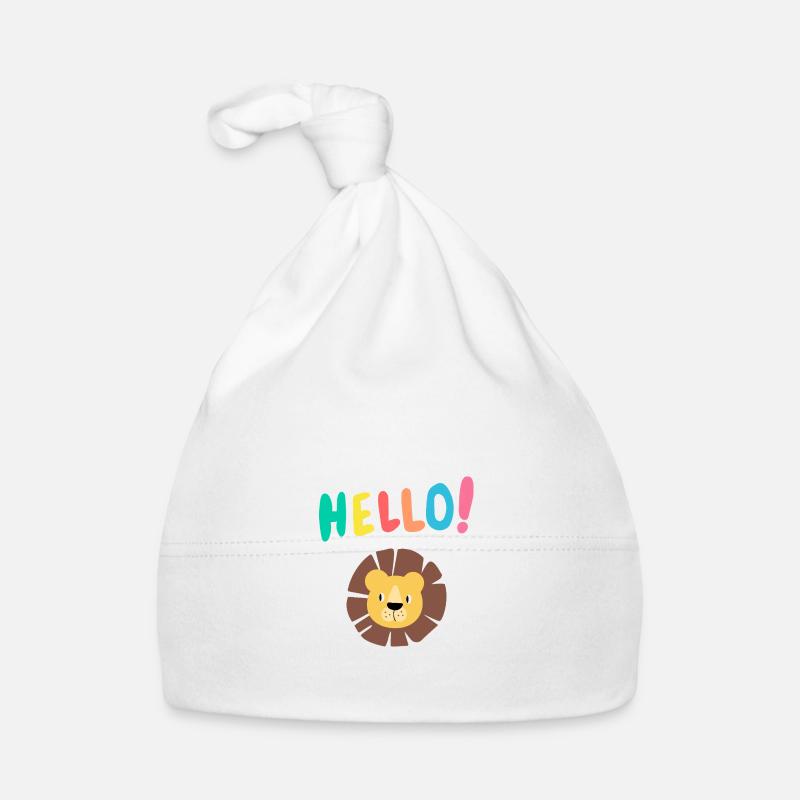 Hello Löwe - Löwenkopf - Geschenkidee - Kinder Baby Bio-Mütze