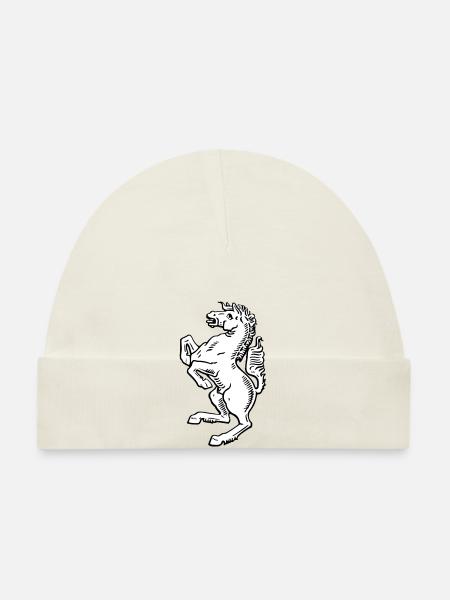 Westfalen Pferd Weiss - Baby Bio-Mütze - Weiß - Vorne