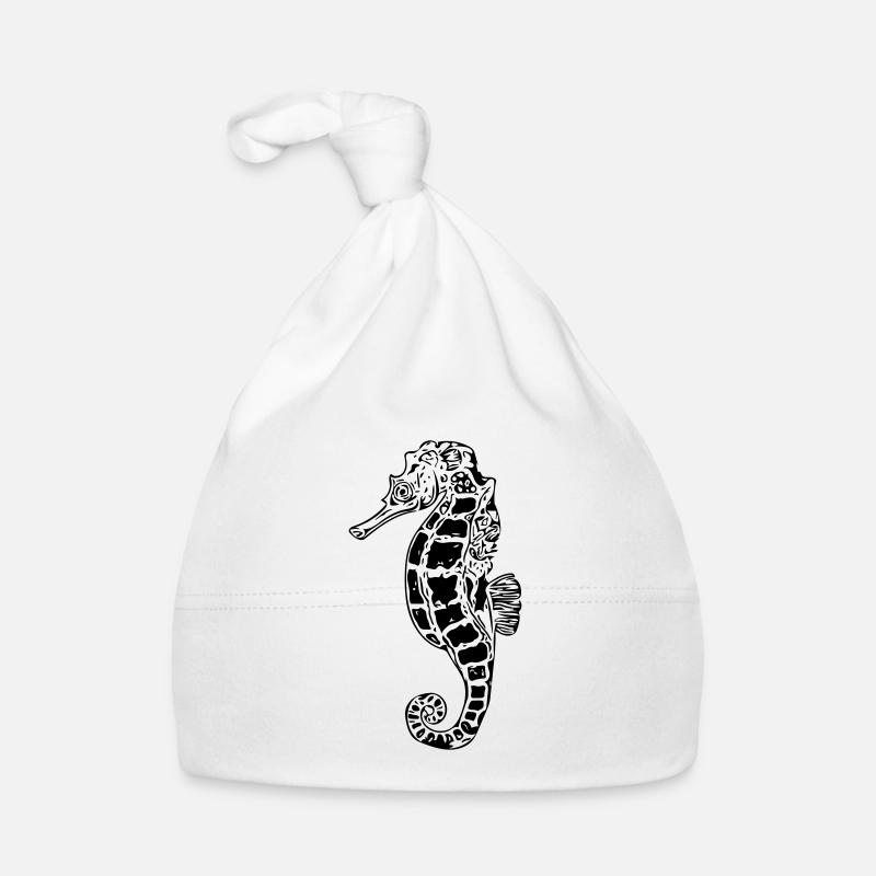 Vintage Seahorse - Vector Style Organic Baby Cap