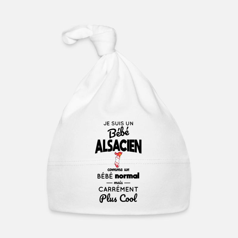 Bébé Alsacien comme un Bébé normal mais plus Cool - Bonnet bio Bébé - blanc