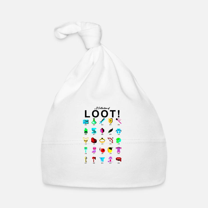 8bit Pixel Sammlung von Loot Beute Gamer Nerd Baby Bio-Mütze