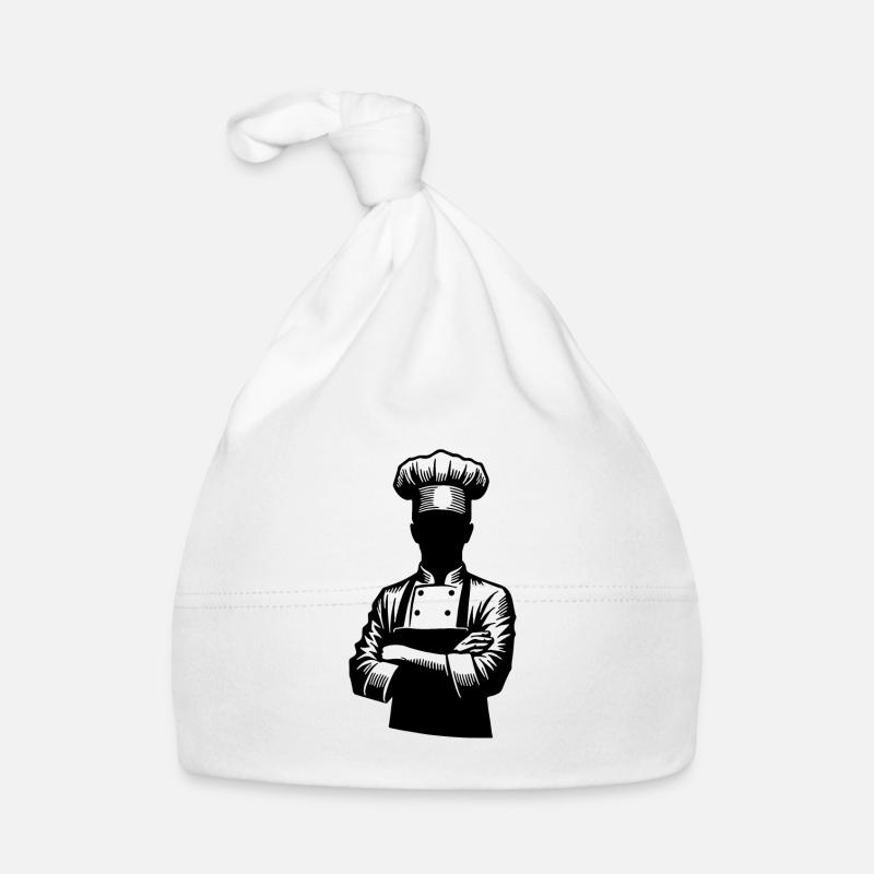 Küchenchef und Hobbykoch Silhouette Portrait Baby Bio-Mütze