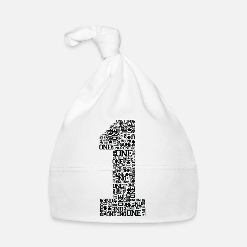 Number One (Typography) Organic Baby Cap