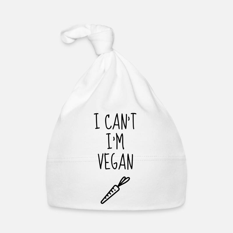 végétarien / végétarienne / végétarisme / vegan - Bonnet bio Bébé - blanc