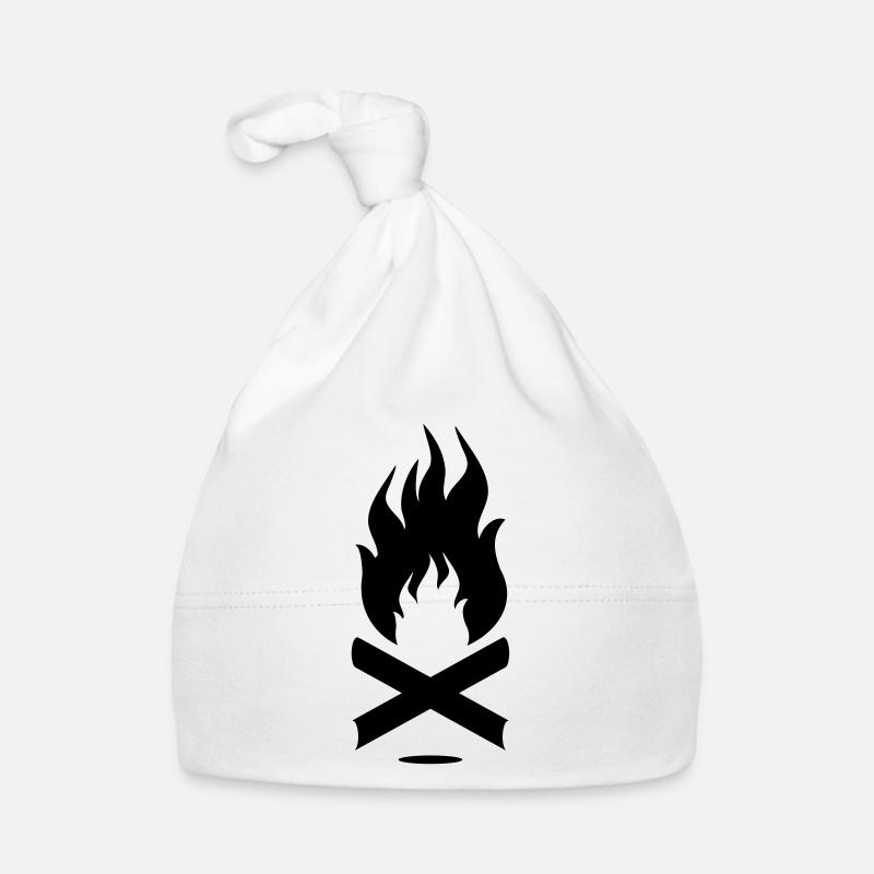 Campfire symbol with logs Organic Baby Cap