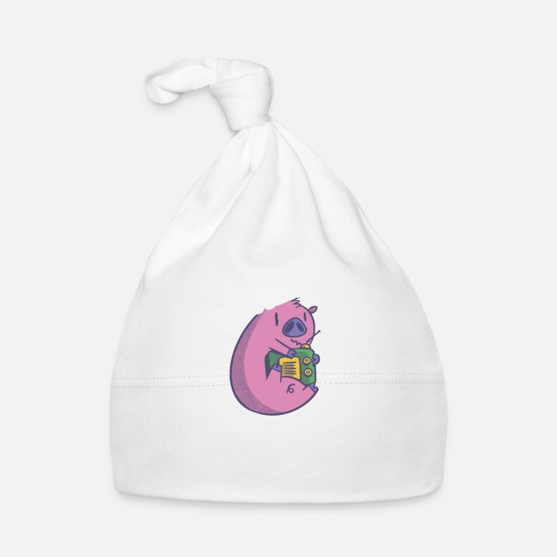Cochon Cochon PorcLet Semer Des Cochons Cadeau - Bonnet bio Bébé - blanc