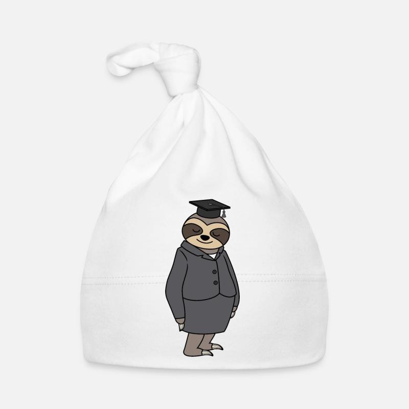 Sloth graduated with PhD hat exam passed Organic Baby Cap