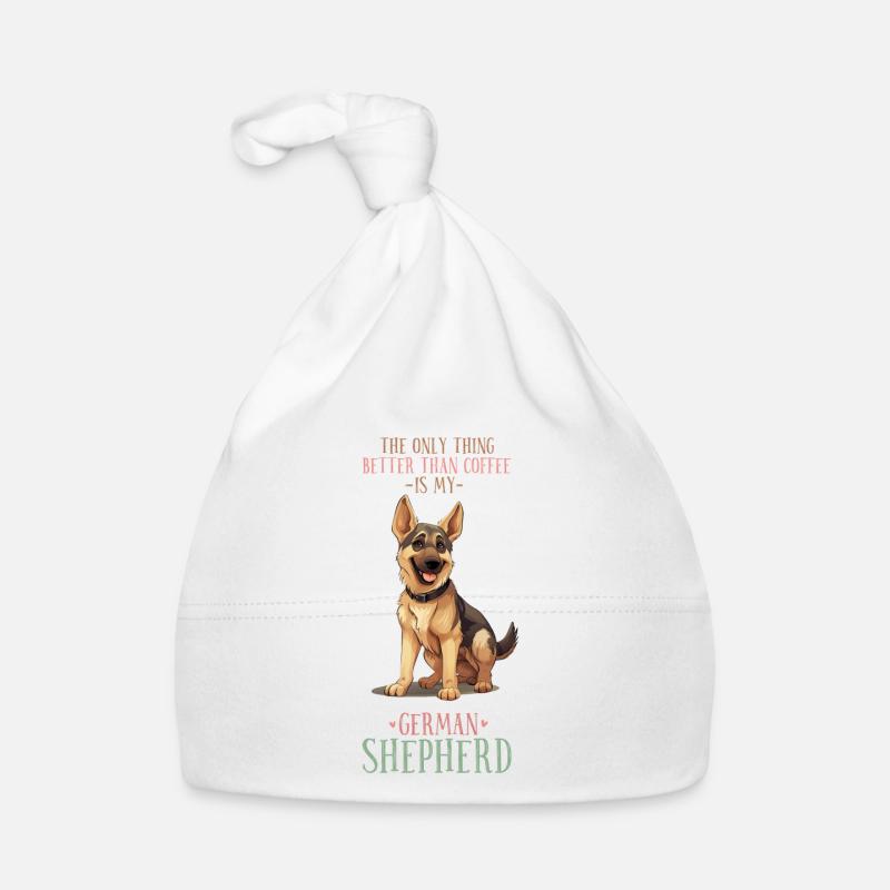 Deutscher Schäferhund und Kaffee Baby Bio-Mütze