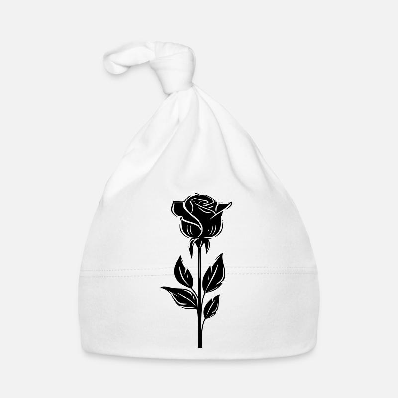 minimalist one colored rose - Organic Baby Cap - white