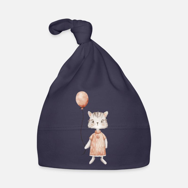 Süße Katze mit Luftballon Baby Bio-Mütze
