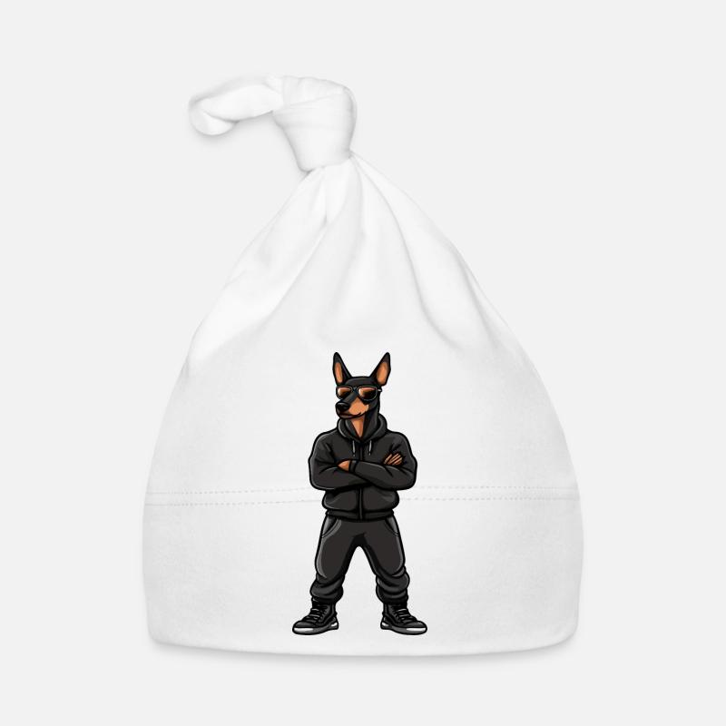 Bande dessinée de chien doberman Bonnet bio Bébé