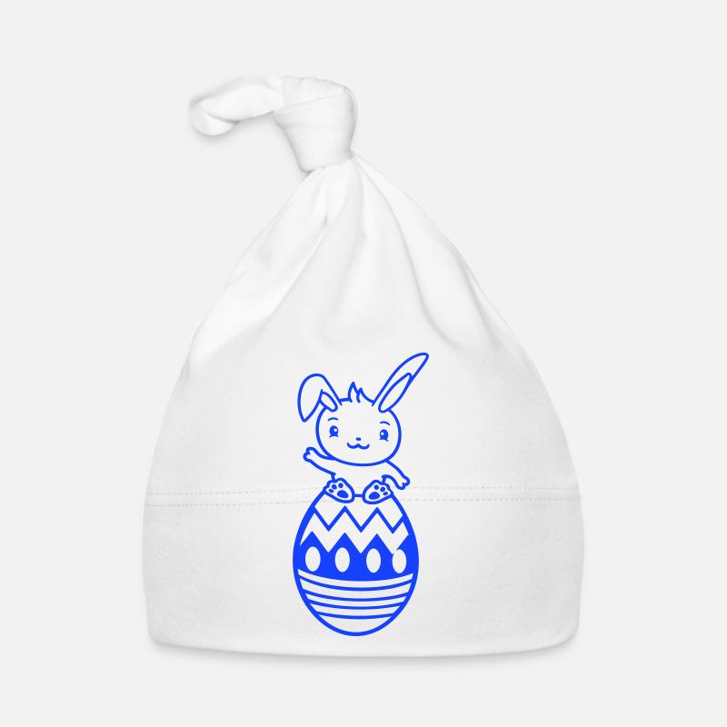 Bunny sitting on big giant Easter egg Easter bunny Organic Baby Cap