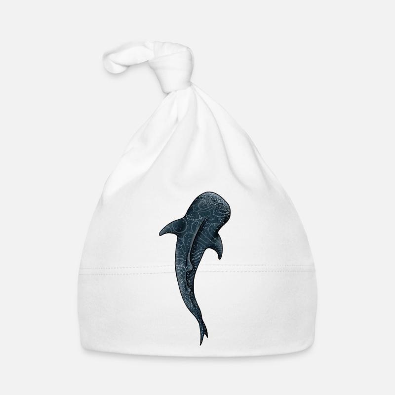 Aquarelle Requin Baleine Bonnet bio Bébé
