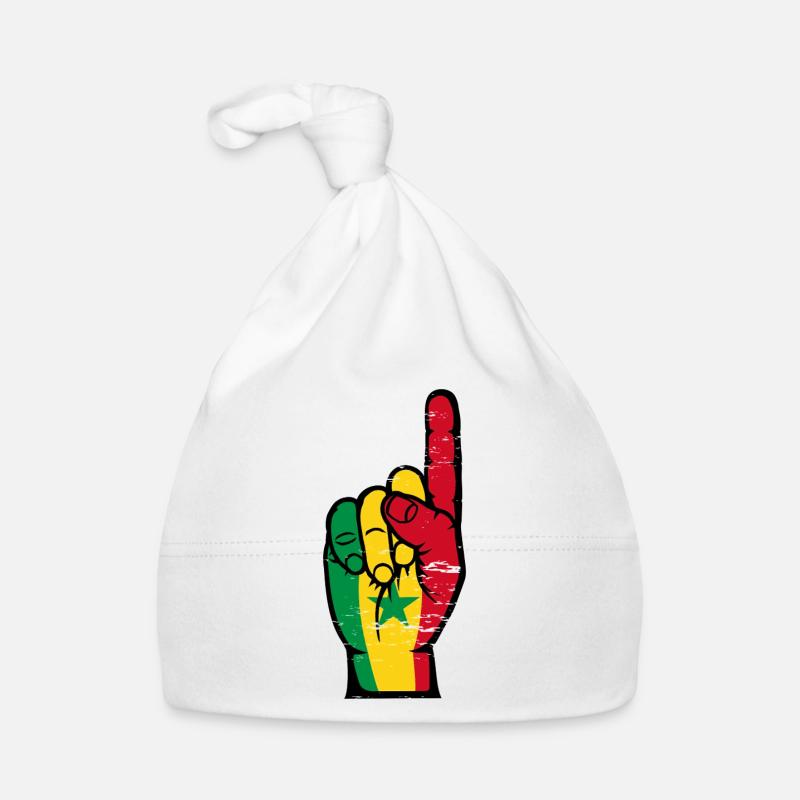 Main des drapeaux du Sénégal Bonnet bio Bébé