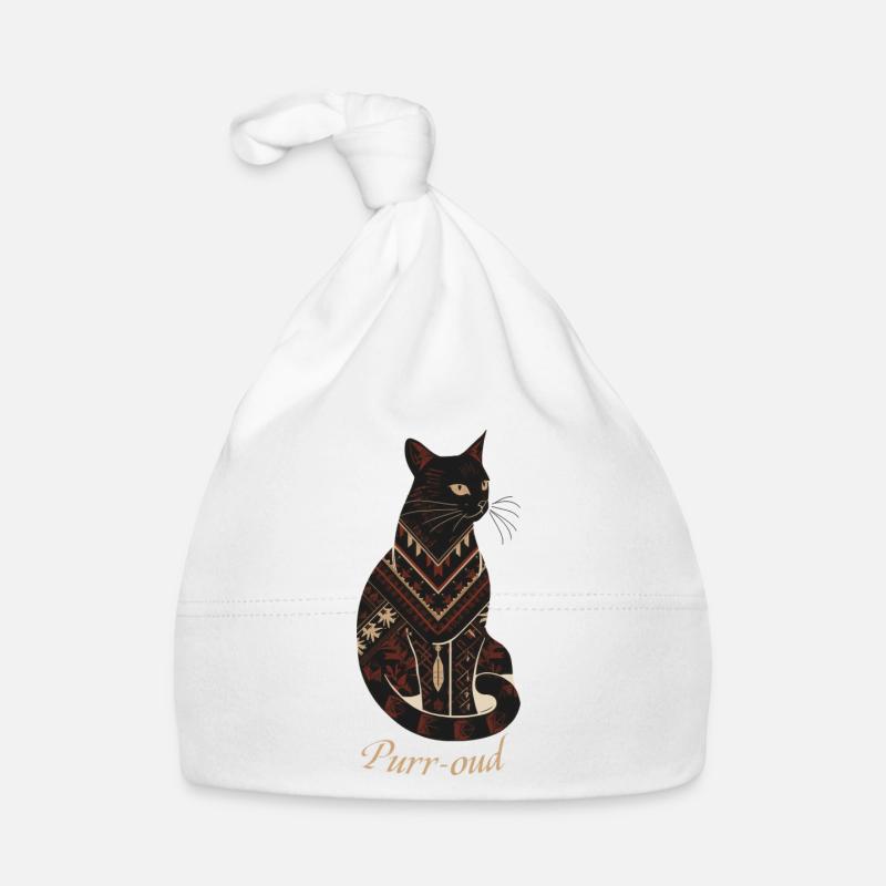 Native AmeriCan Purr-oud Cat lover texture pattern Organic Baby Cap