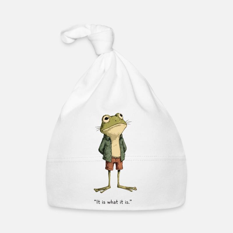Funny Frog Meme "It Is What It Is" Chill Aesthetic Bonnet bio Bébé