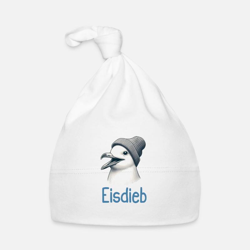 Moin Möwe Vogel Eis Creme Eisdieb Küste Nordsee Baby Bio-Mütze
