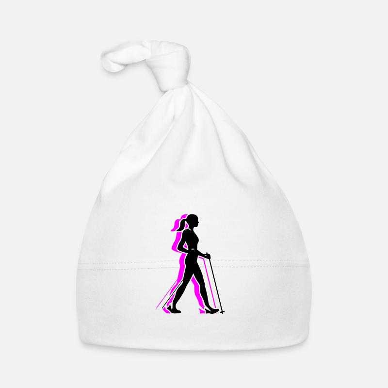 Nordic Walking Woman Icon Organic Baby Cap