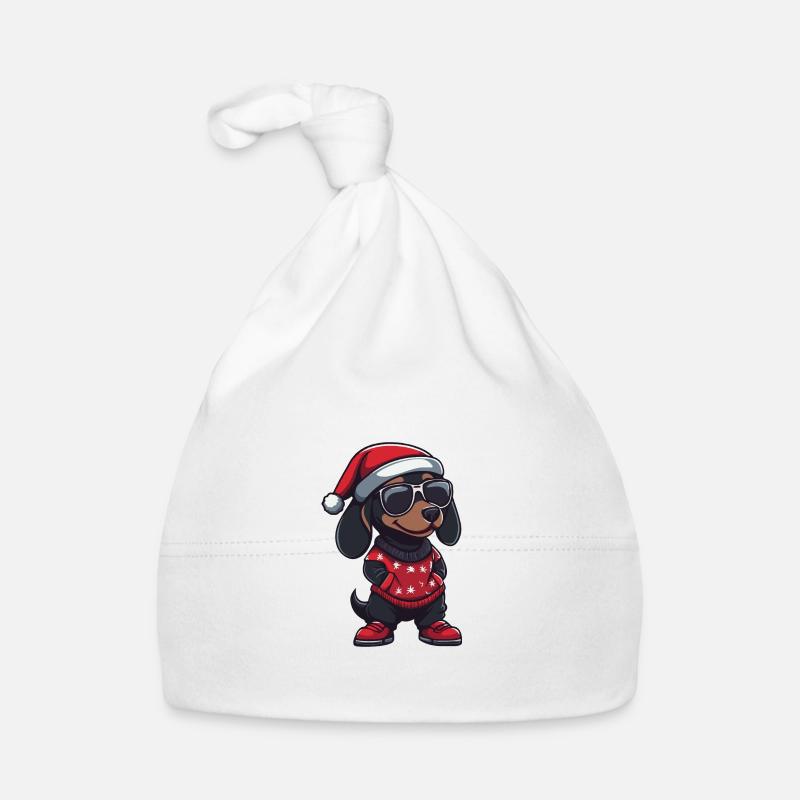 Teckel chien Noël moche Noël teckel Bonnet bio Bébé