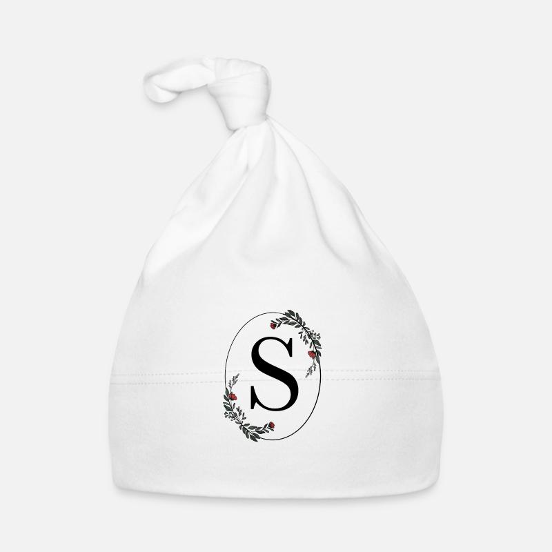 Lettre S - Bonnet bio Bébé - blanc