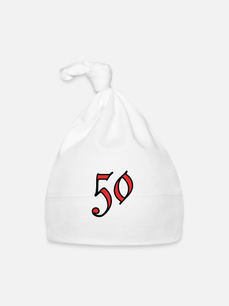 50. 50 YEARS. 50th ANNIVERSARY. 50 YEARS ANNIVERSARY. - Organic Baby Cap - white - Front