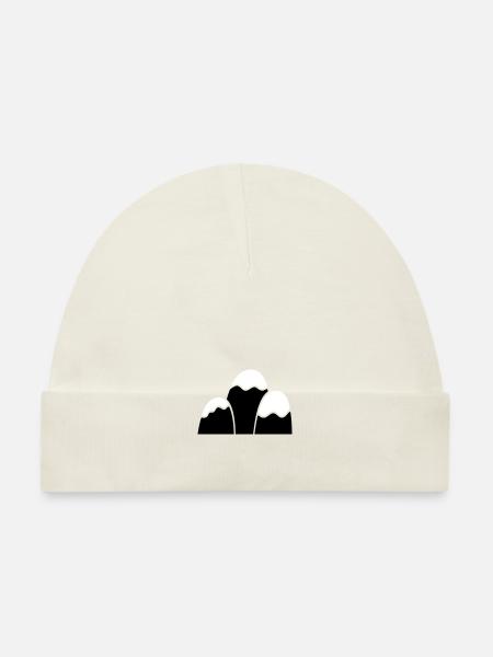 Mountains Mountain Mountains 17 - Organic Baby Cap - white - Front