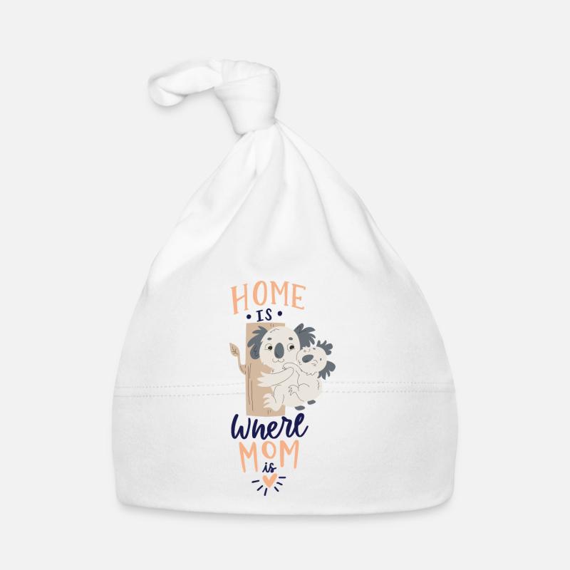 La maison est où maman est - Bonnet bio Bébé - blanc