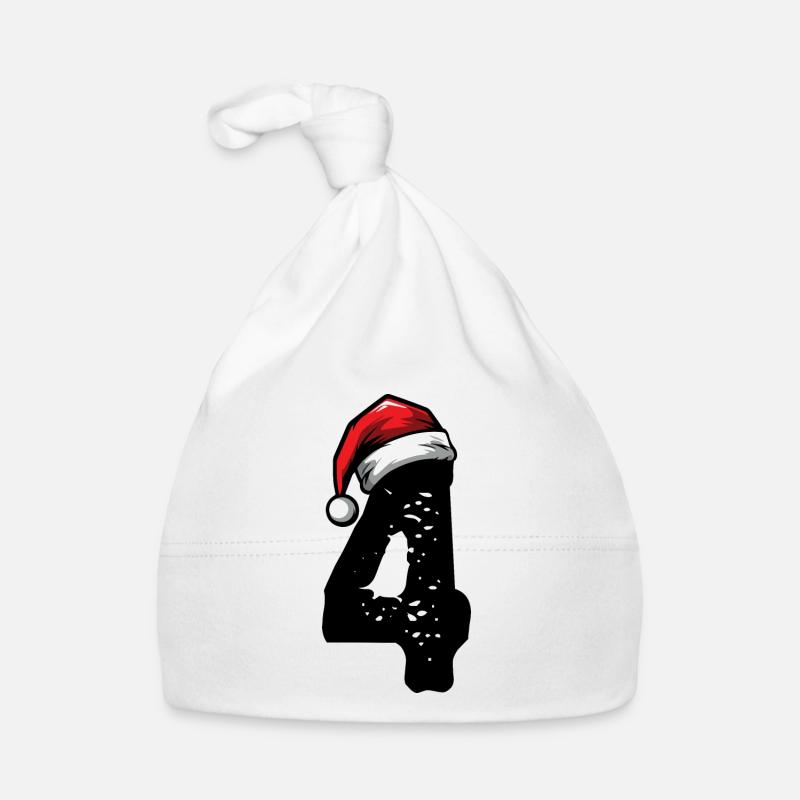 4 Zahl Weihnachten Baby Bio-Mütze
