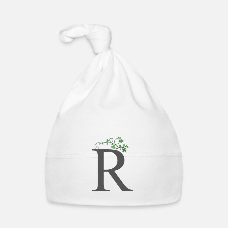 R avec trèfles Bonnet bio Bébé