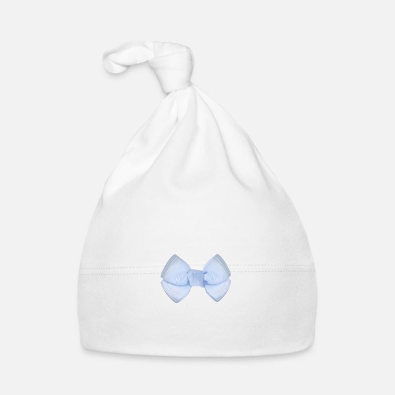 Schleife Blau Baby Bio-Mütze